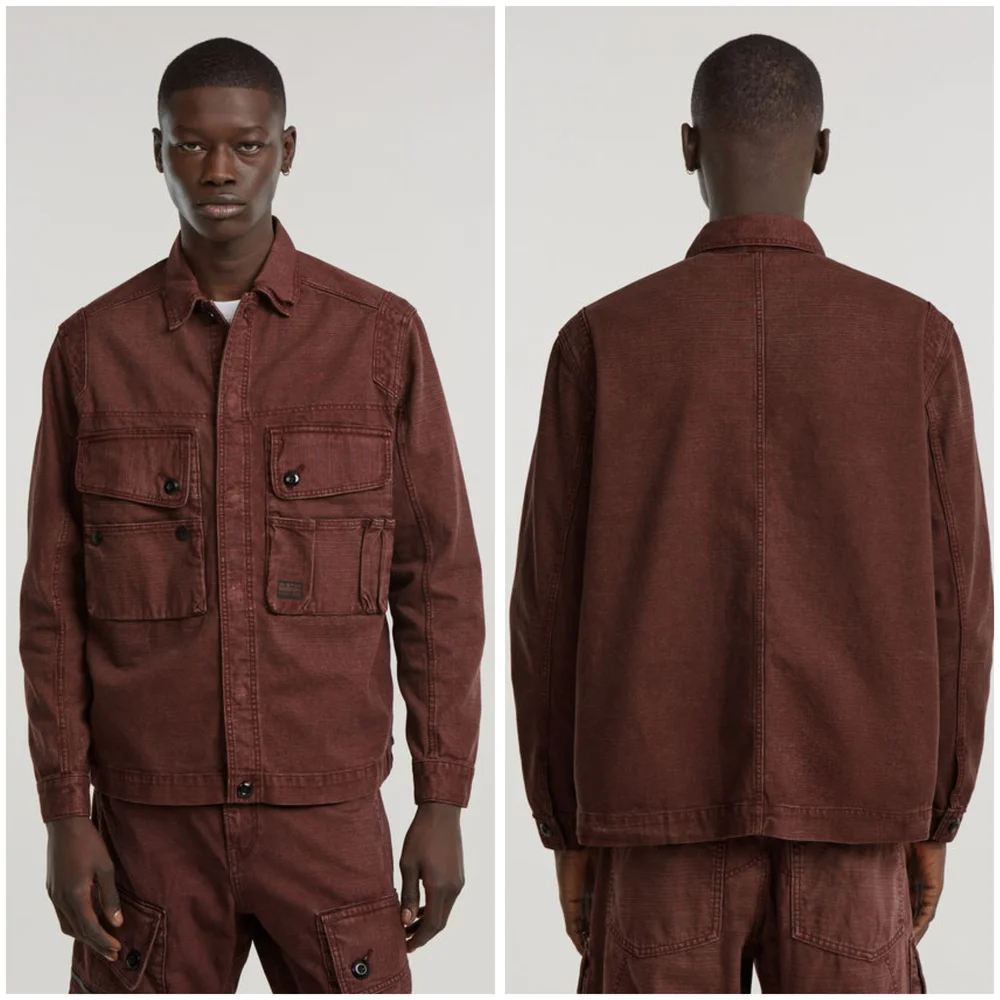 NWT, G-STAR UTILITY OVERSHIRT Denim Jacket In Faded Autumn Leaves
